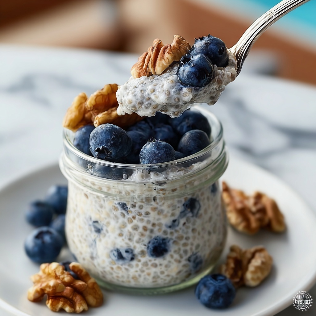 Blueberry Overnight Oats with Yogurt Recipe - Recipe Image