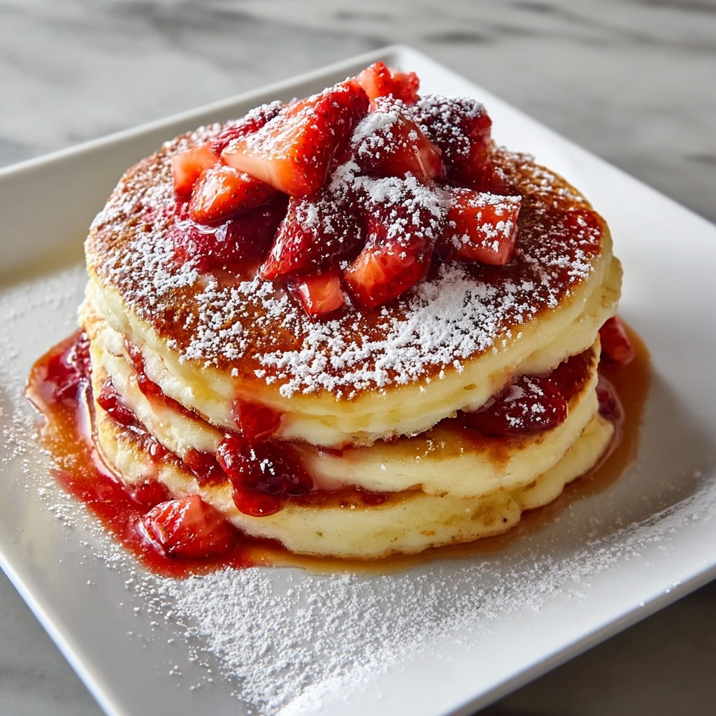 Fluffy Strawberry Cheesecake Pancakes: Irresistibly Creamy! Recipe - Recipe Image