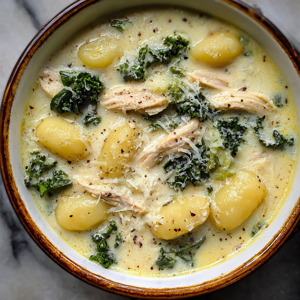 Creamy Garlic Chicken Gnocchi Soup Recipe - Recipe Image