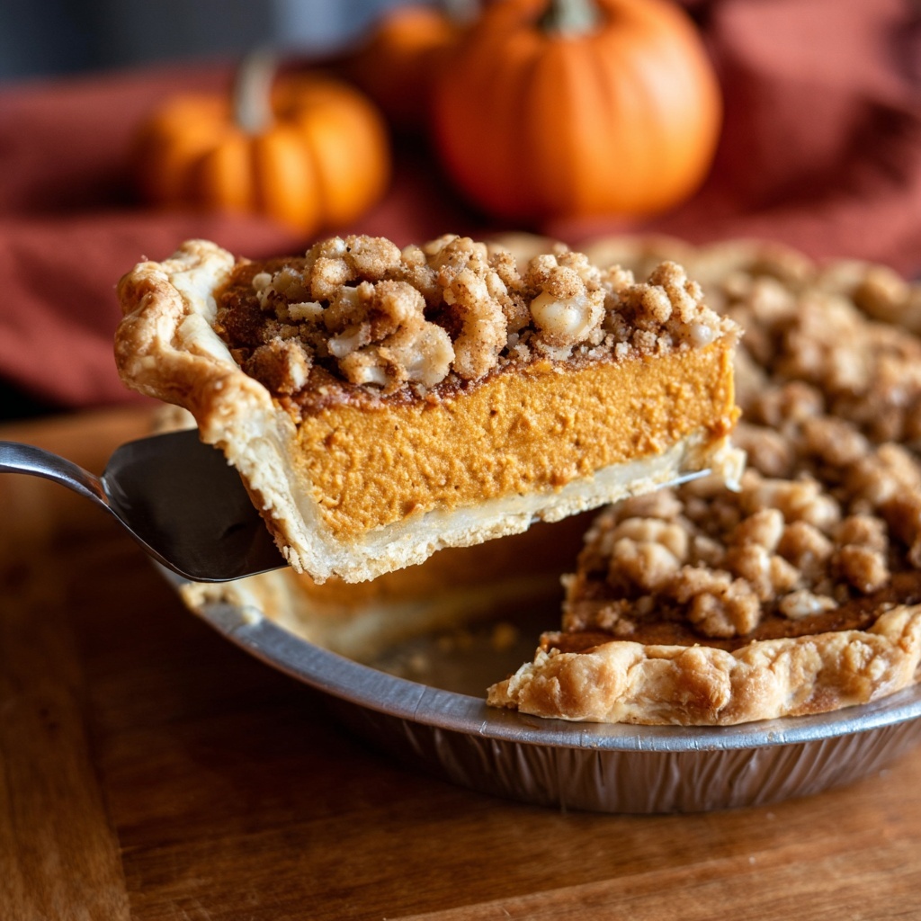 Ultimate Pumpkin Pie with Pecan Streusel Topping Recipe - Recipe Image