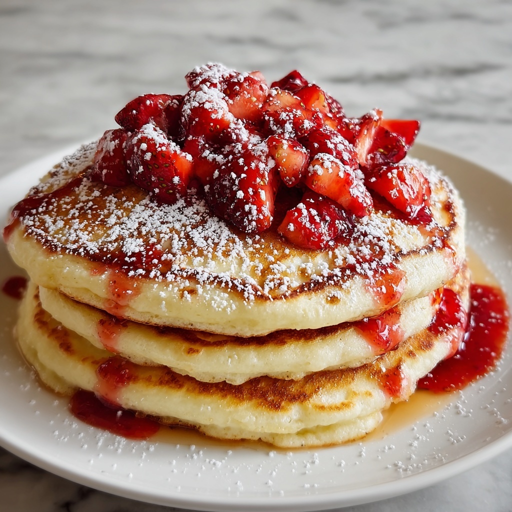 Fluffy Strawberry Cheesecake Pancakes: Irresistibly Creamy! Recipe - Recipe Image