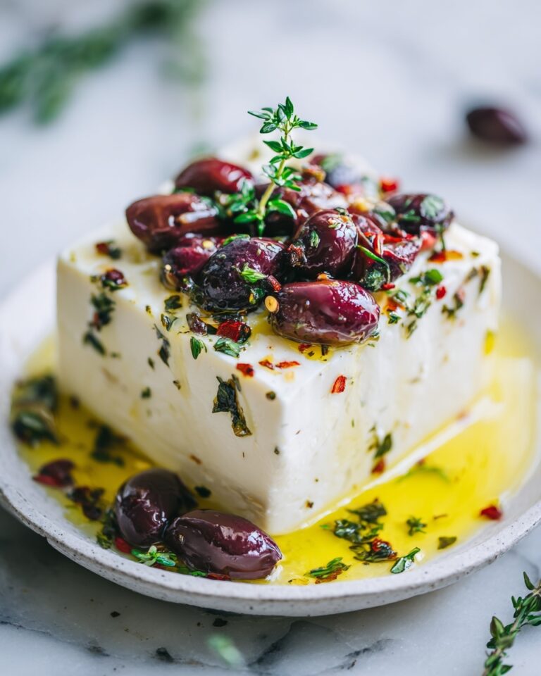 Baked Feta with Olives and Sun-Dried Tomatoes Recipe