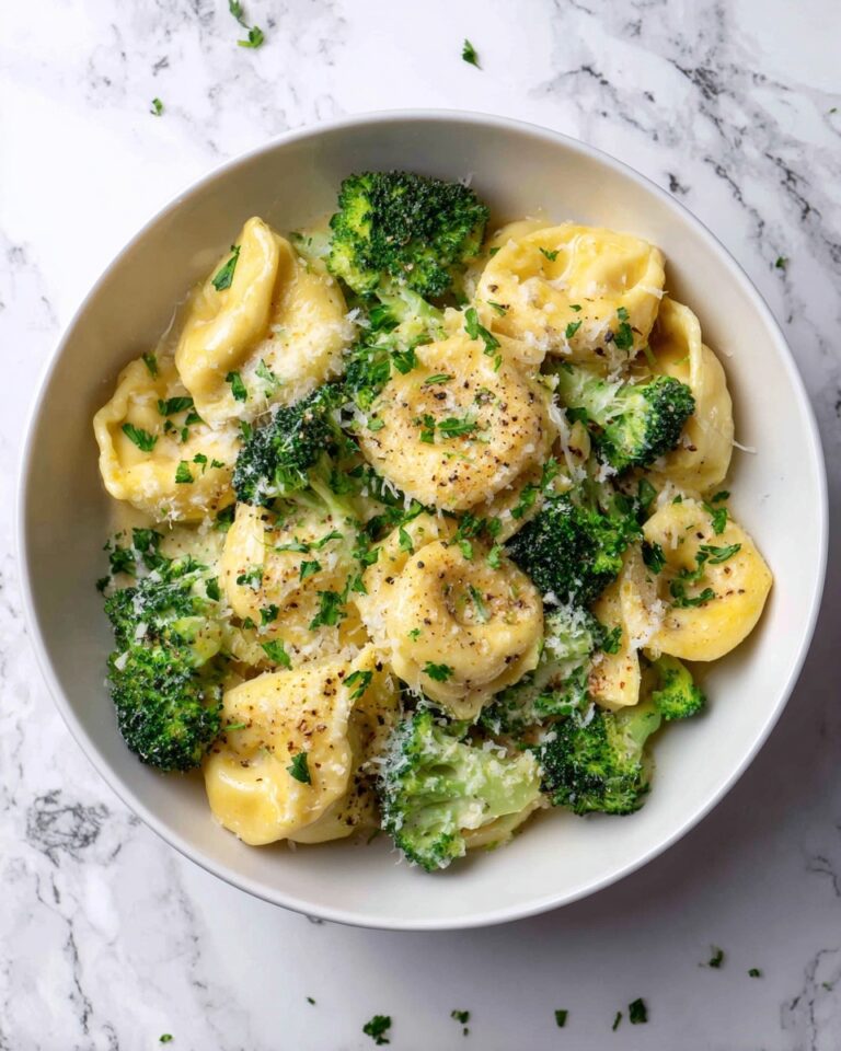 Garlic Parmesan Tortellini with Broccoli Recipe