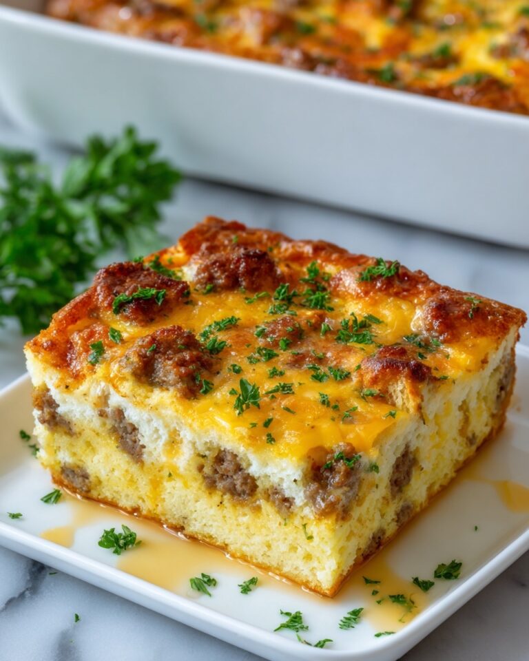 Sausage Breakfast Strata with Maple Syrup and Cheddar Recipe
