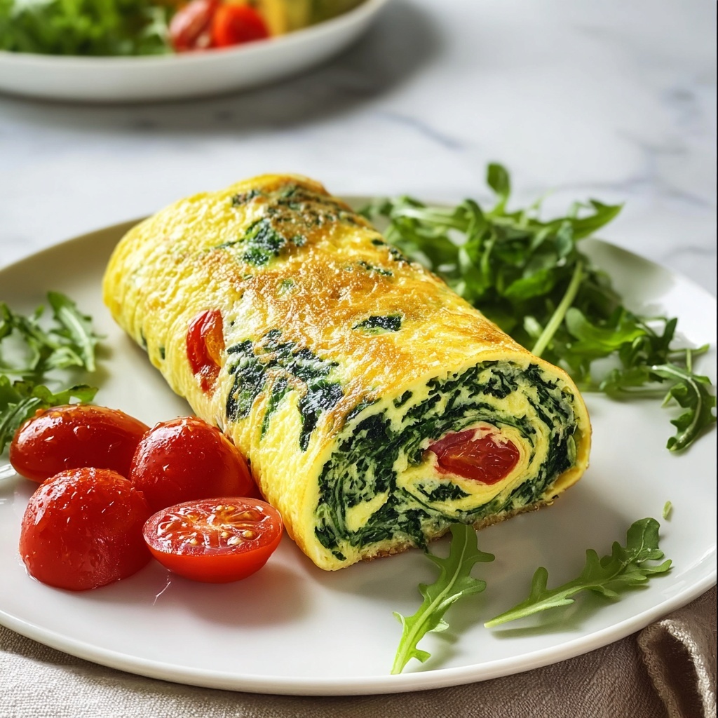 Delicious Rolled Spinach Omelet Recipe for a Healthy Start Recipe - Recipe Image