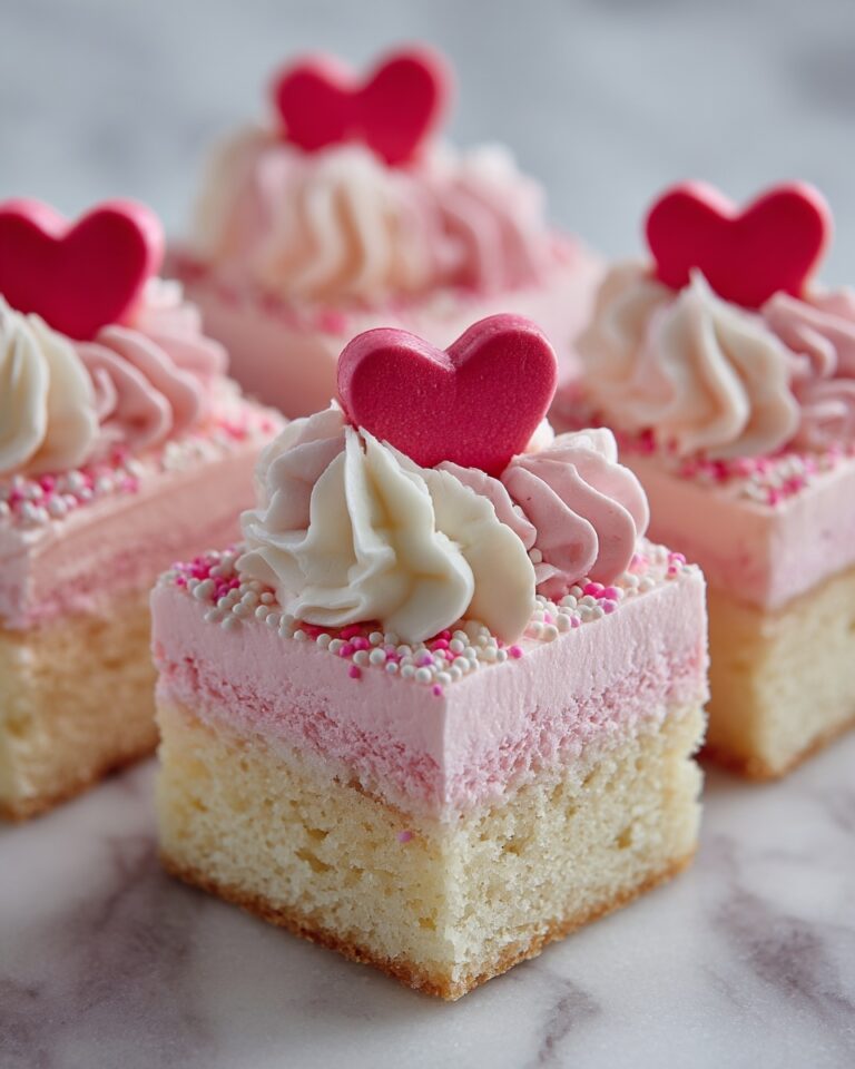 Pink Vanilla Cake Squares Recipe