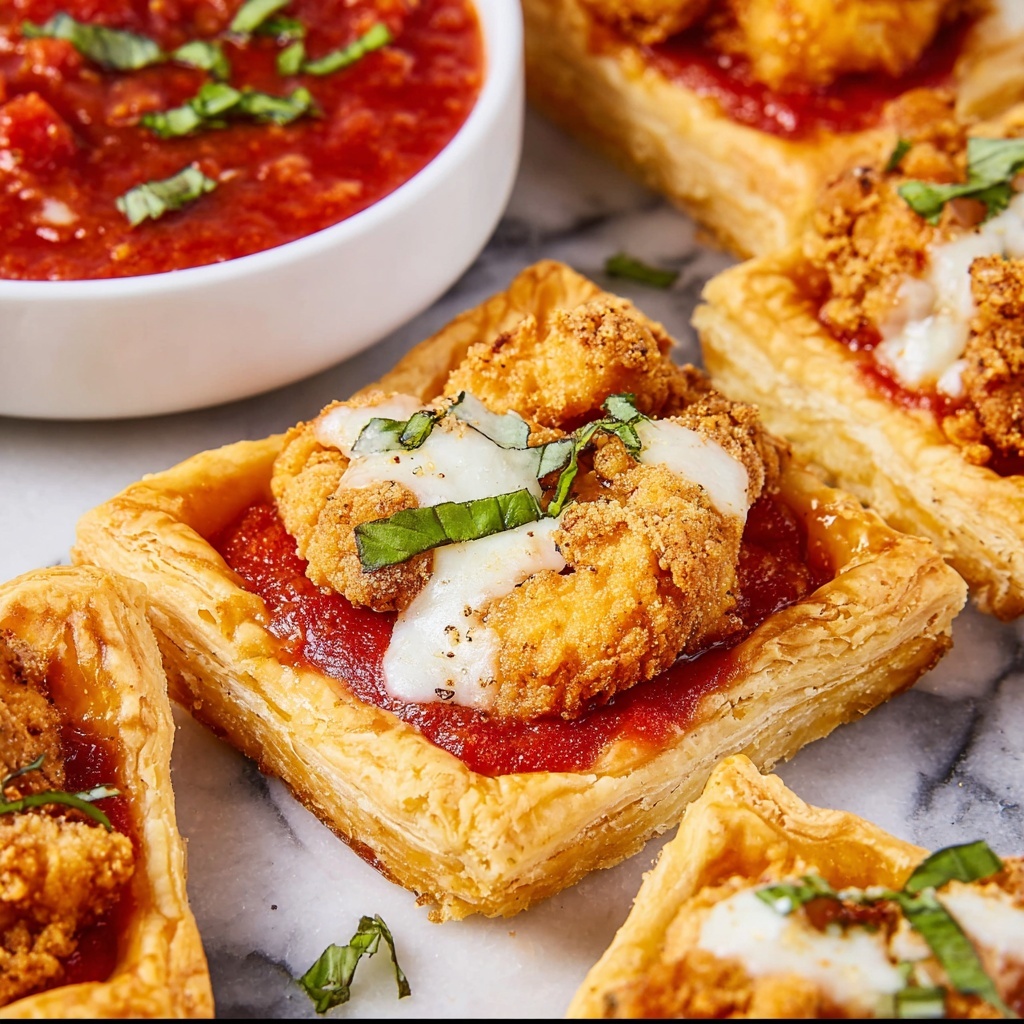 Chicken Parmesan Puff Pastry Bites Recipe - Recipe Image