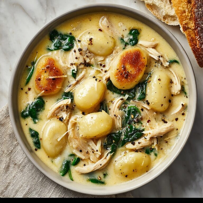 Creamy Chicken Gnocchi Soup with Garlic Recipe