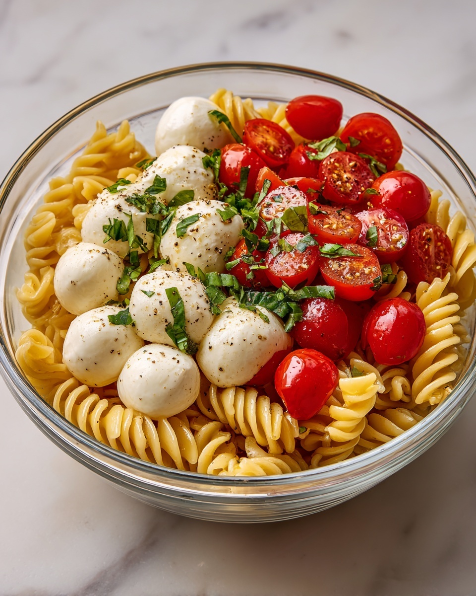 Caprese Pasta Salad: A Fresh and Flavorful Recipe for Summer Gatherings Recipe - Recipe Image