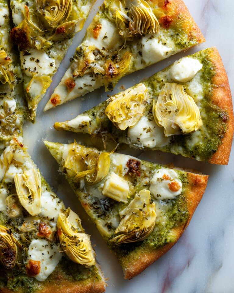 Green Pizza with Pesto, Feta & Artichokes Recipe