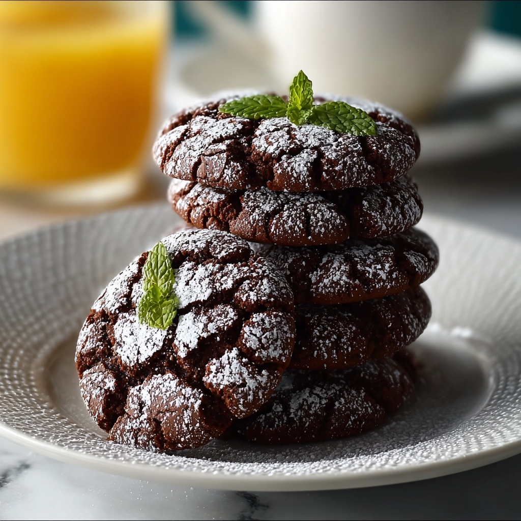 Chewy Chocolate Brownie Crinkle Cookies Recipe - Recipe Image