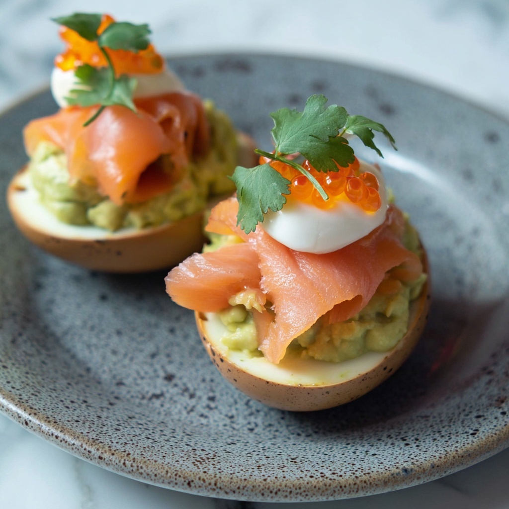 Smoked Salmon and Avocado Eggs Royale Recipe - Recipe Image