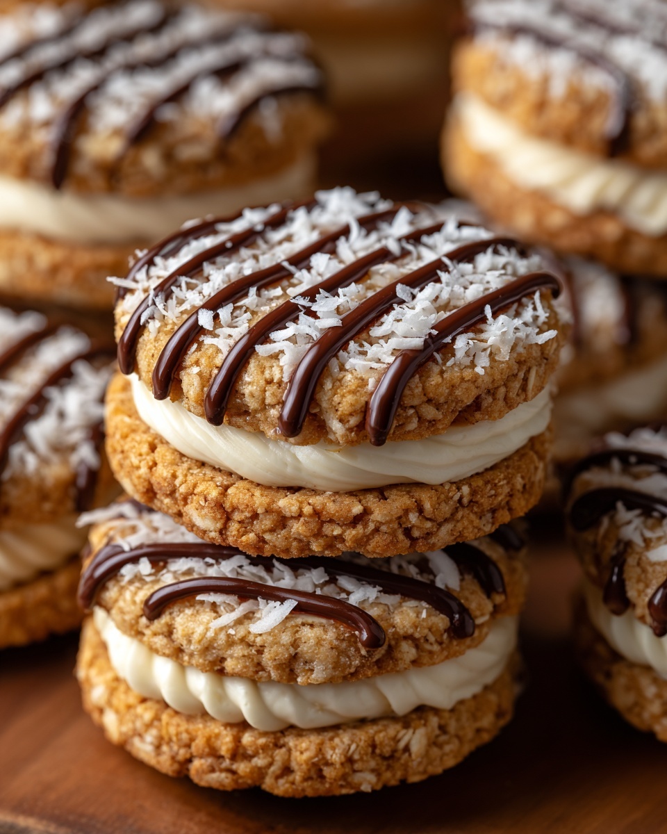 No-Bake Peanut Butter Oatmeal Sandwich Cookies Recipe - Recipe Image