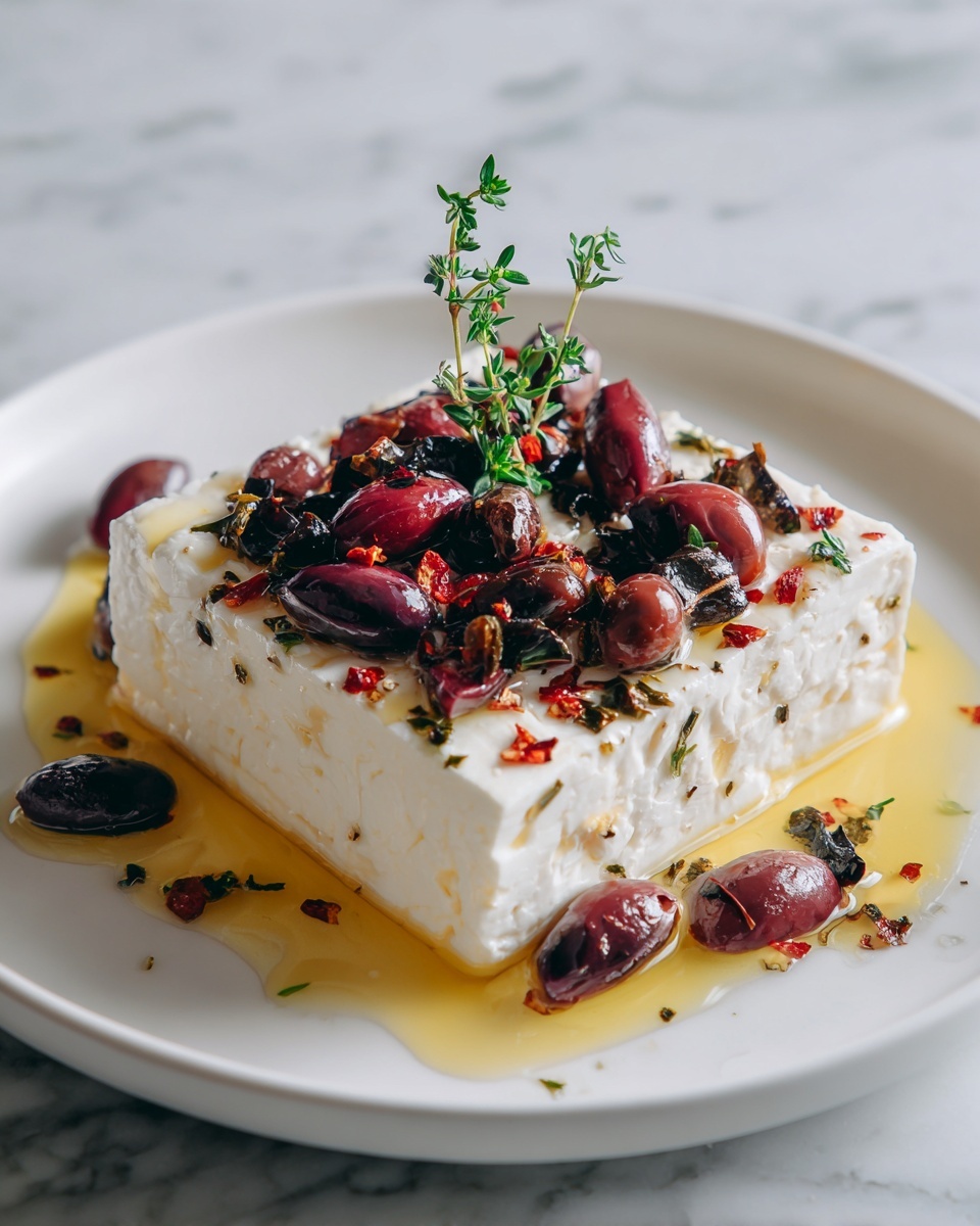 Baked Feta with Olives and Sun-Dried Tomatoes Recipe - Recipe Image