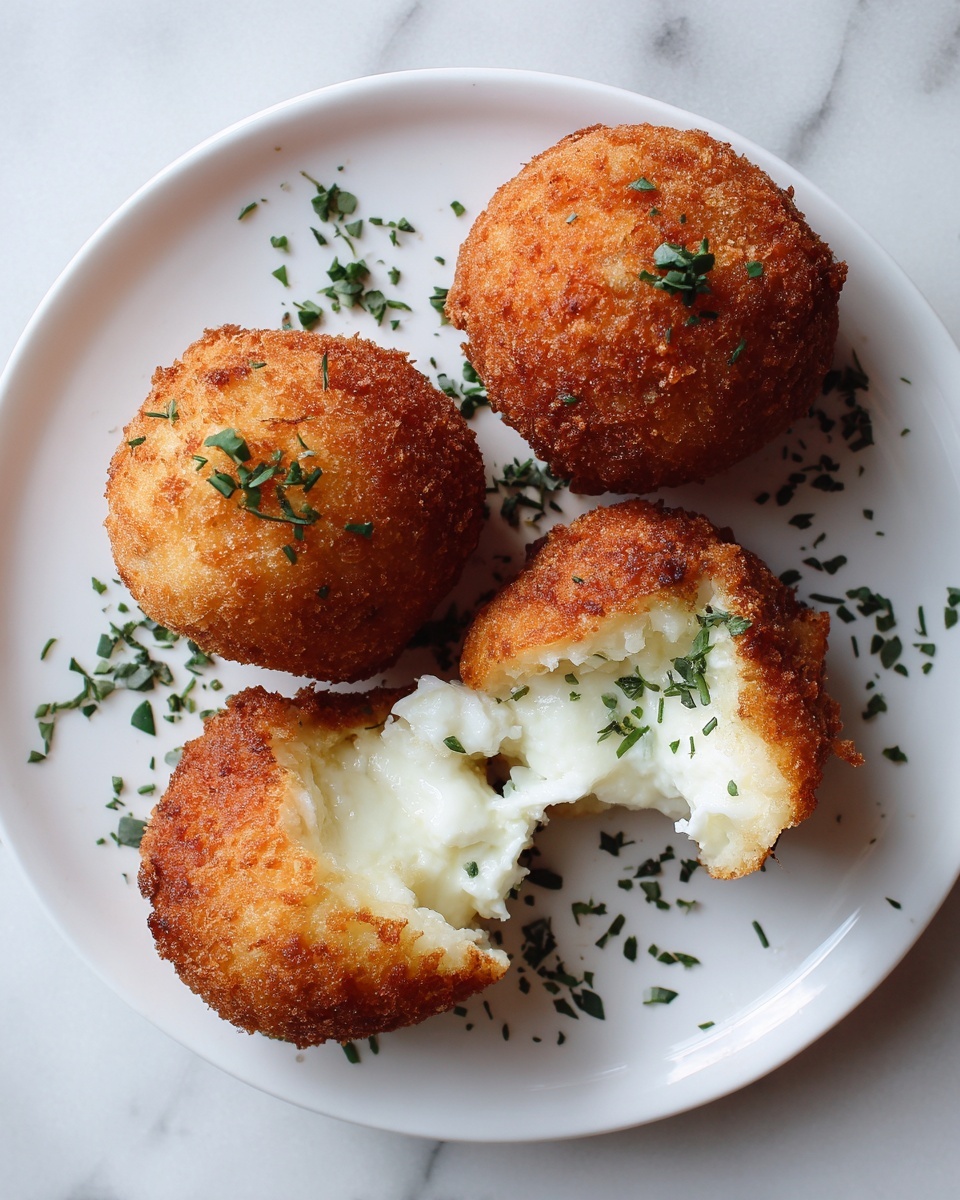 Cheesy Italian Arancini Balls Recipe - Recipe Image