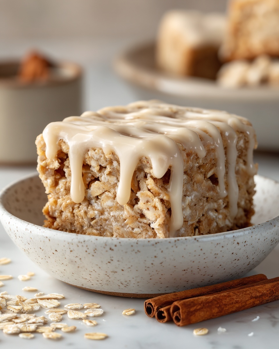 Healthy Sticky Cinnamon Roll Baked Oatmeal Recipe - Recipe Image