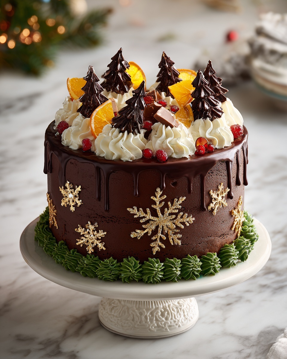 Festive Chocolate Orange Christmas Cake Recipe - Recipe Image