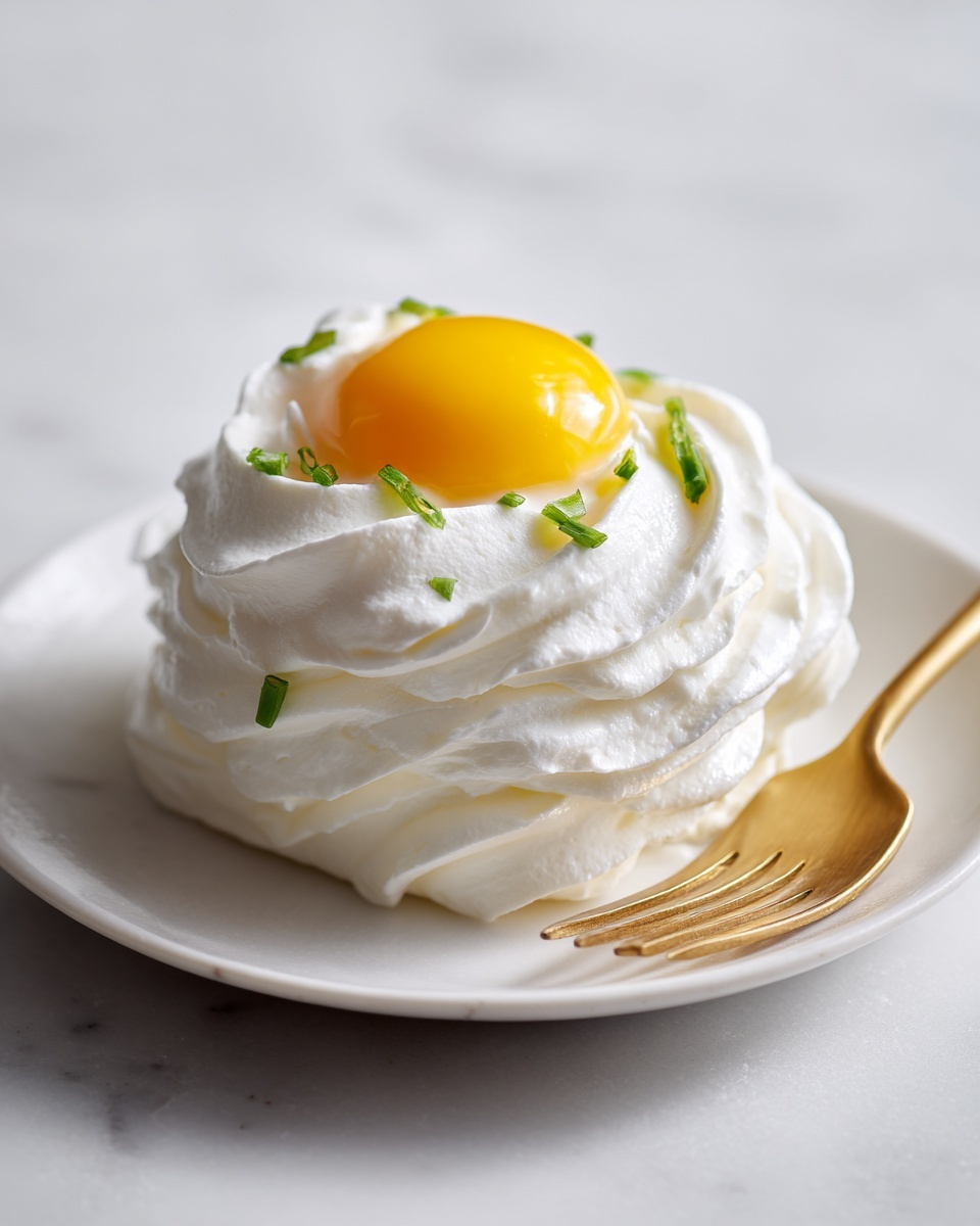 Cloud Eggs Variations with Ham & Swiss, Garlic & Parmesan, Bacon & Cheddar, and Gruyere & Chives Recipe - Recipe Image