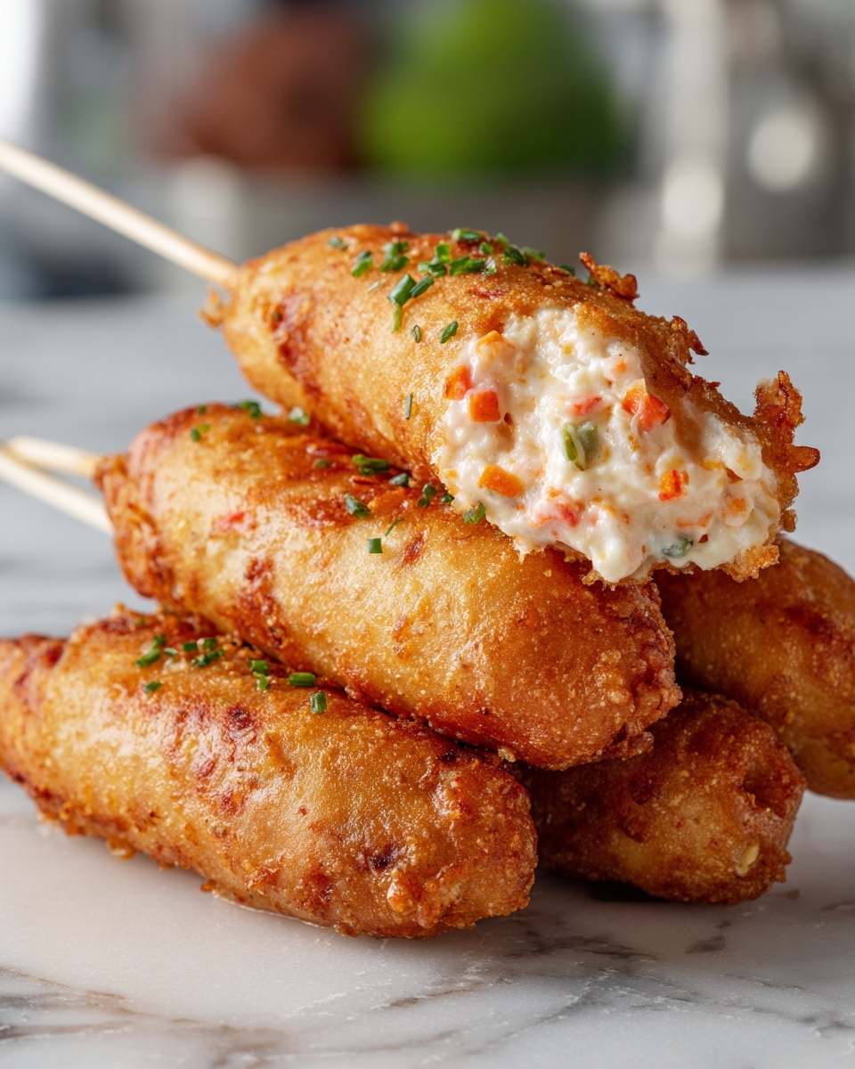 Shrimp and Crab Nacho Bomb Corn Dogs Recipe - Recipe Image