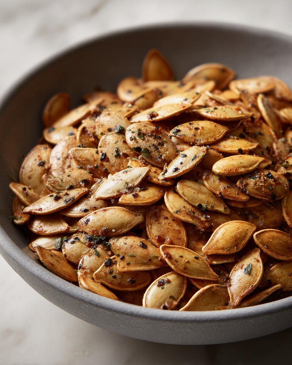 Salted Roasted Pumpkin Seeds with Spiced Seasoning Recipe - Recipe Image