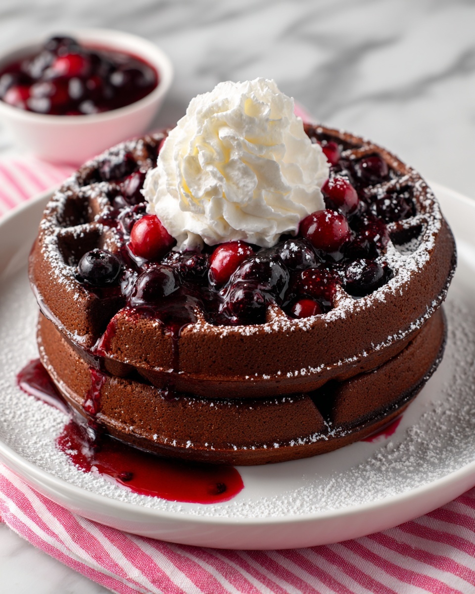 Waffles with Filling and Chocolate Glaze Recipe - Recipe Image