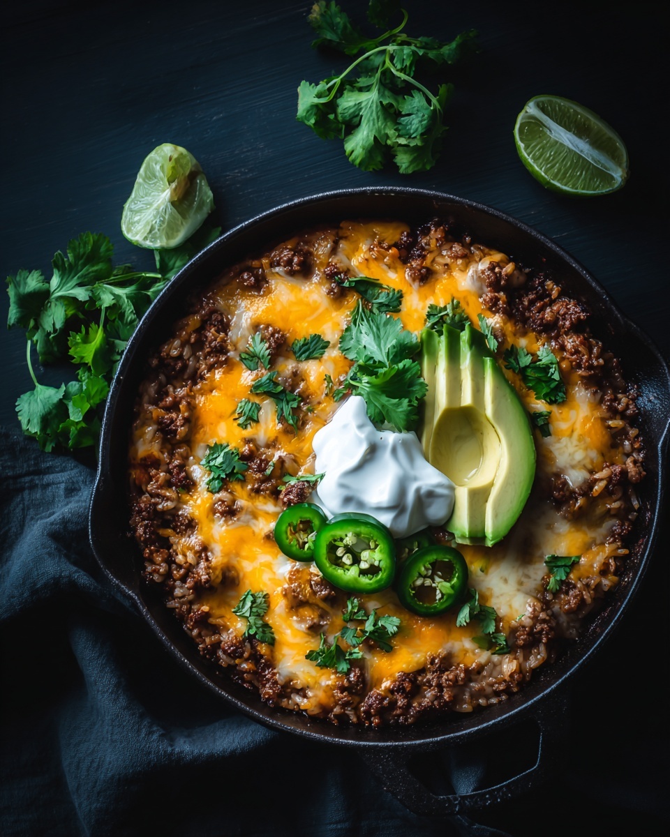 Skillet Mexican Beef and Rice Recipe - Recipe Image