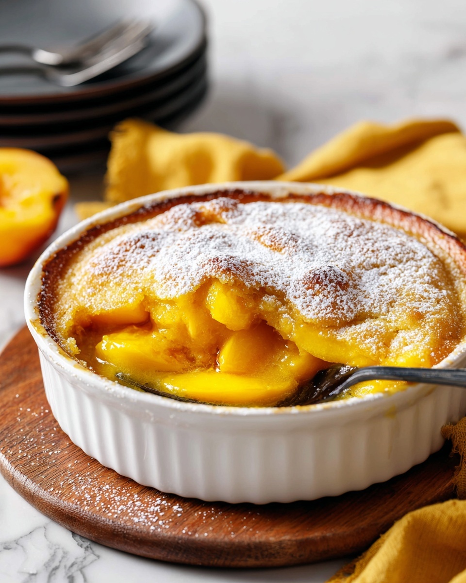 Peach Cobbler Bread Pudding Recipe - Recipe Image