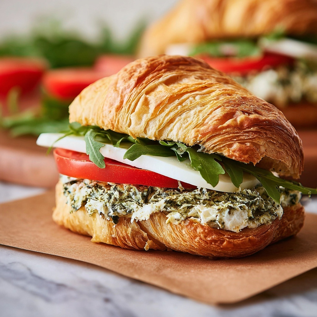 Pesto Chicken Croissants Recipe - Recipe Image