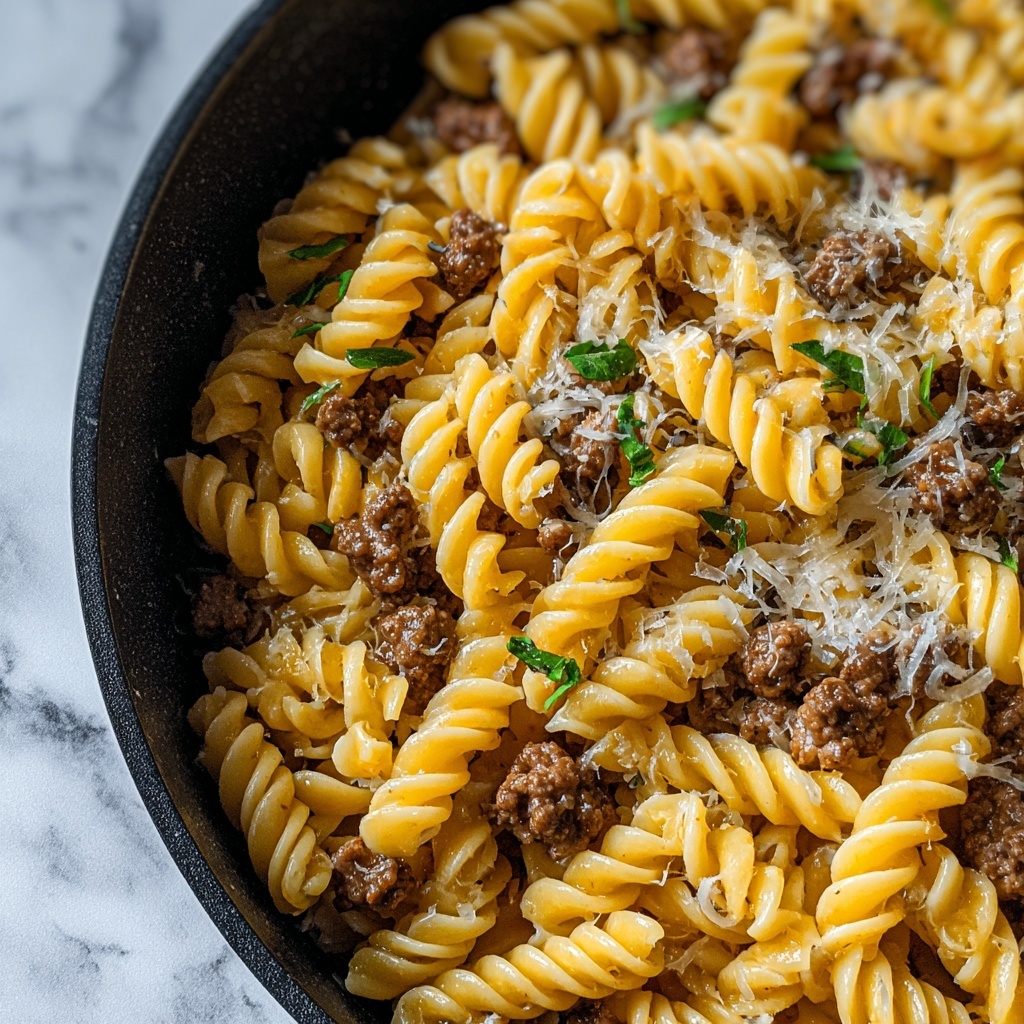 One-Pot Beef and Cheddar Ranch Pasta Recipe - Recipe Image