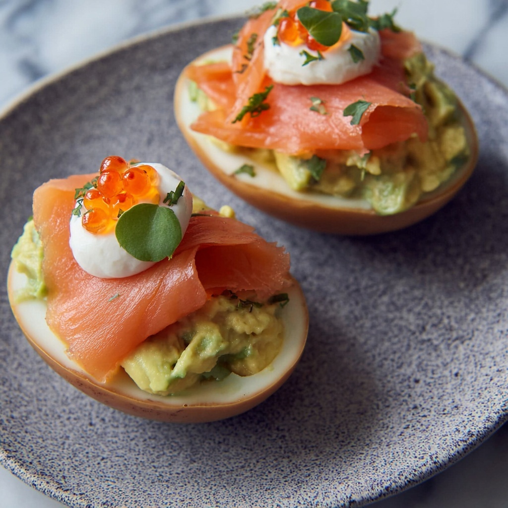 Smoked Salmon and Avocado Eggs Royale Recipe - Recipe Image