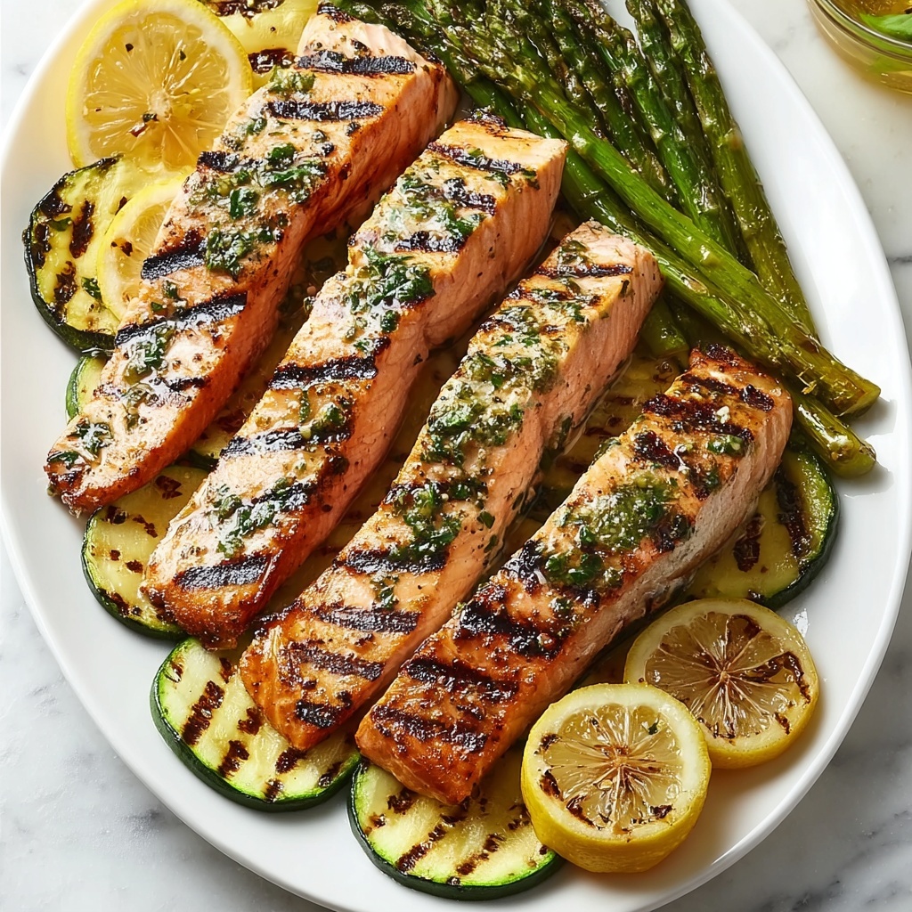 Grilled Salmon & Vegetables Recipe - Recipe Image