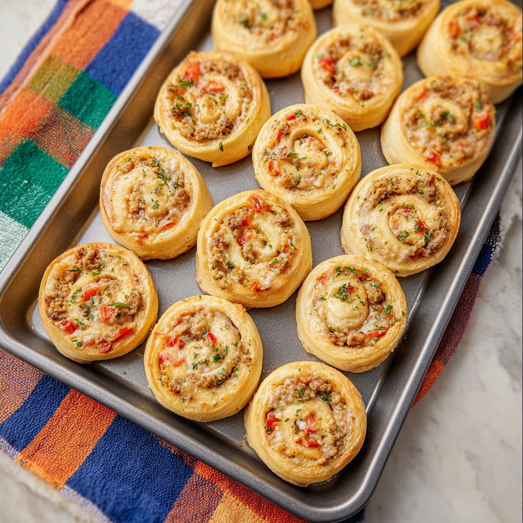 Rotel Sausage & Cream Cheese Pinwheels Recipe - Recipe Image