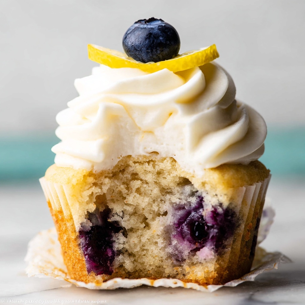 Lemon Blueberry Cupcakes with Cream Cheese Frosting Recipe - Recipe Image