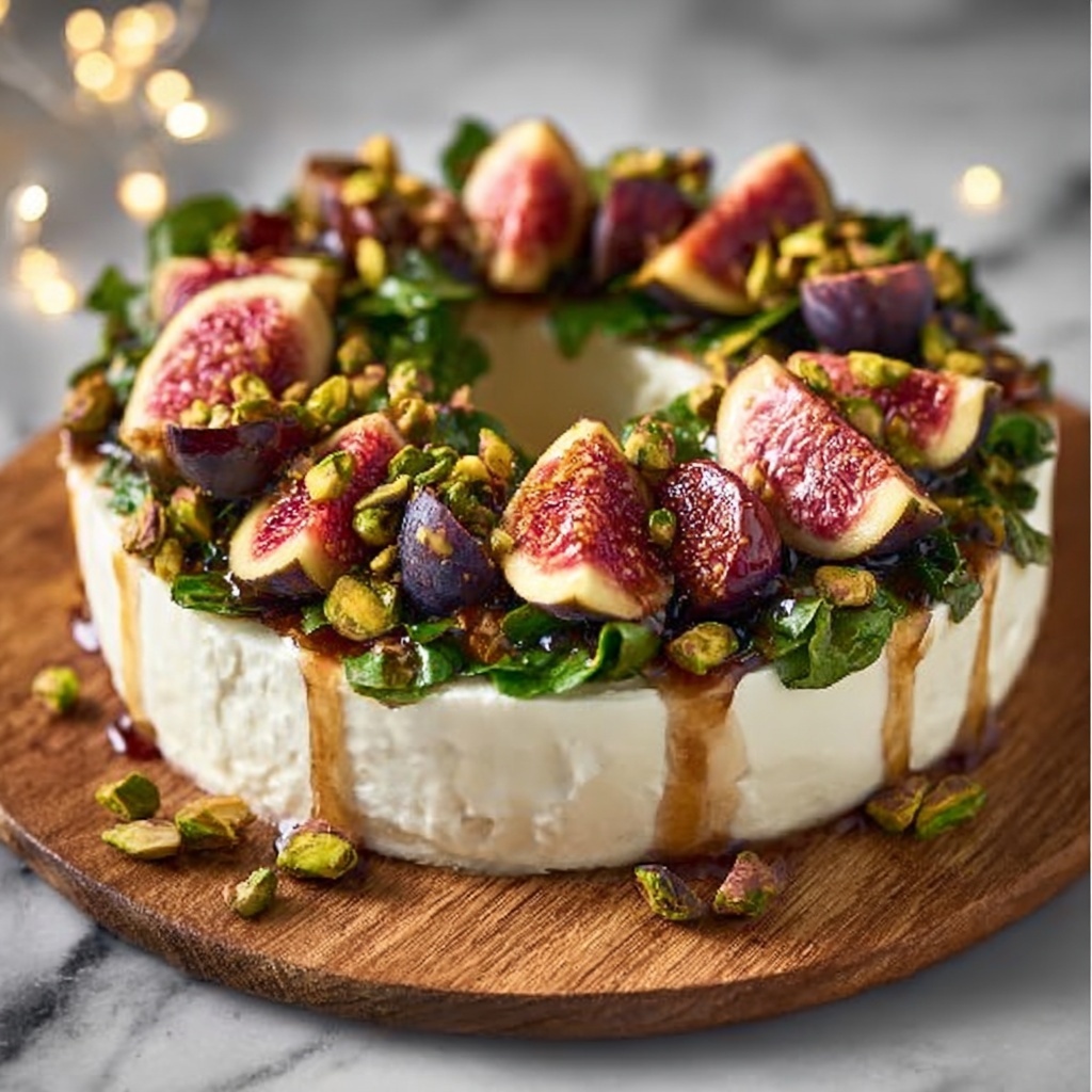 Fig Goat Cheese Pistachio Wreath Recipe - Recipe Image