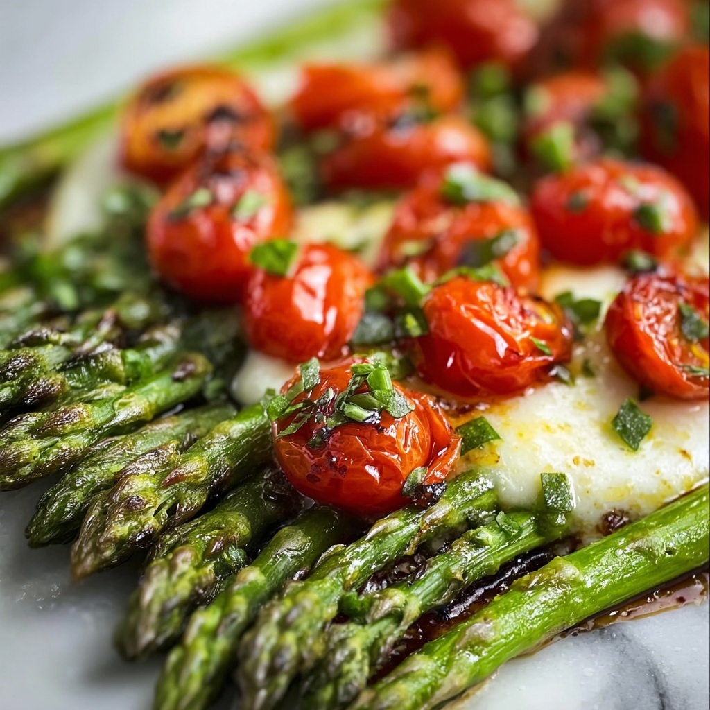 Parmesan Roasted Asparagus with Tomatoes & Balsamic Recipe - Recipe Image