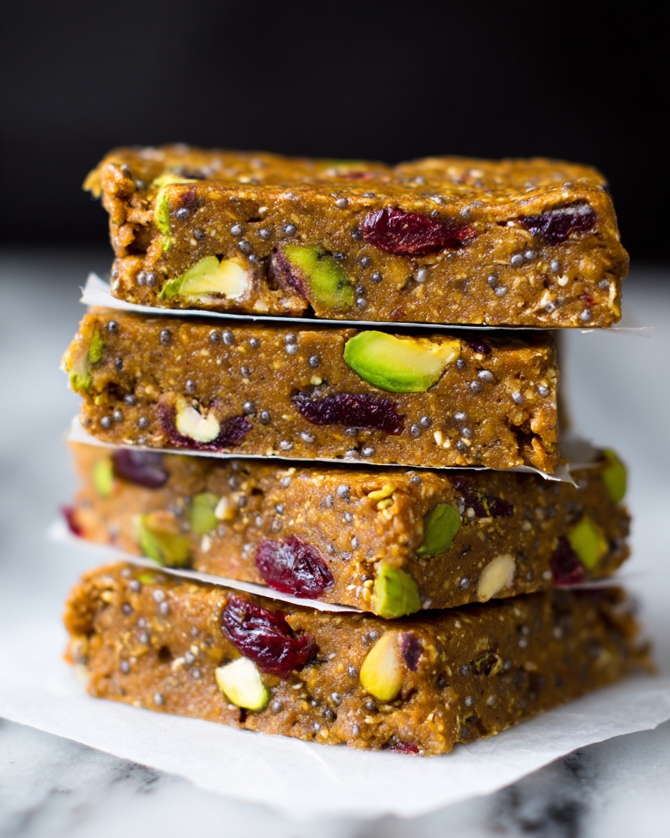 Pistachio Cranberry Chia Bars Recipe - Recipe Image
