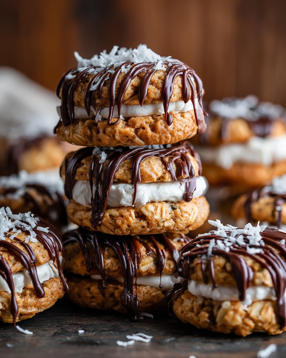No-Bake Peanut Butter Oatmeal Sandwich Cookies Recipe - Recipe Image