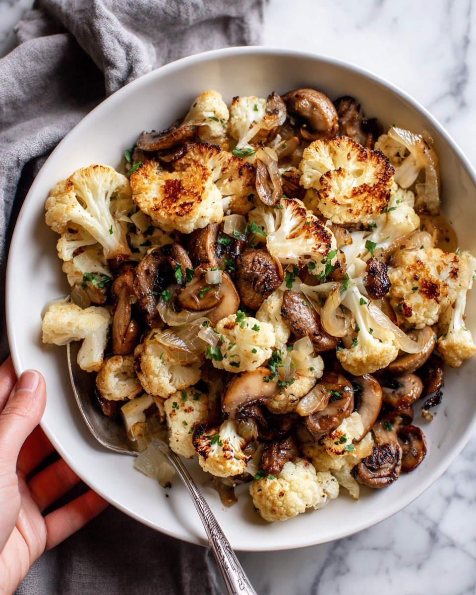 Garlic Cauliflower and Mushrooms Recipe - Recipe Image