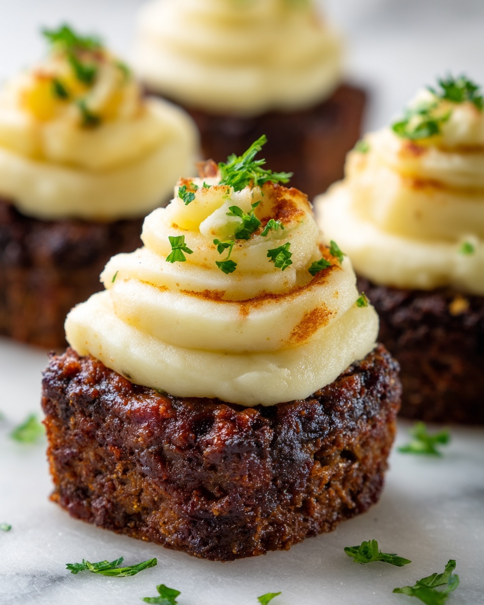 Meatloaf Cupcakes with Whipped Potato Topping Recipe - Recipe Image