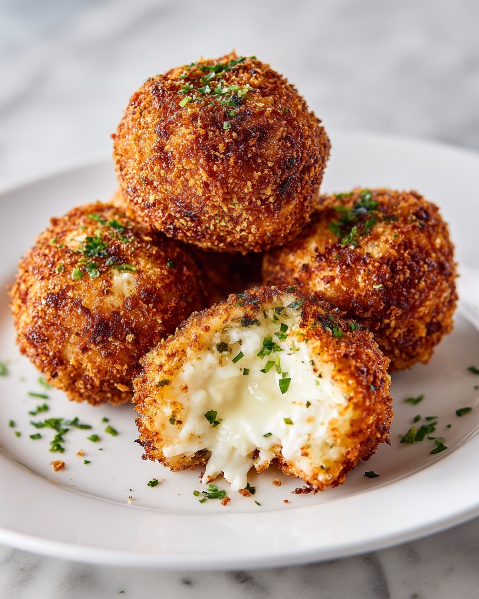 Cheesy Italian Arancini Balls Recipe - Recipe Image