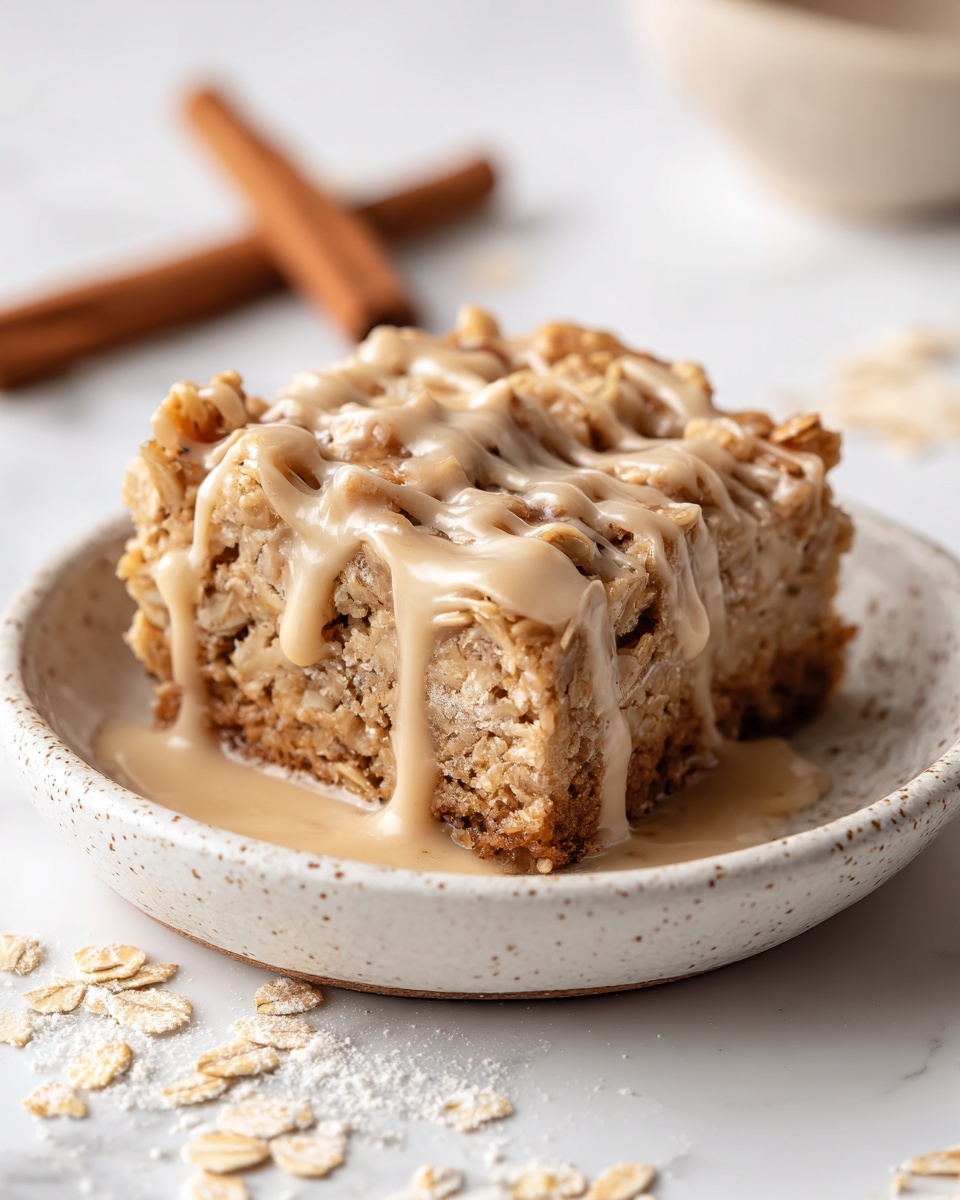 Healthy Sticky Cinnamon Roll Baked Oatmeal Recipe - Recipe Image