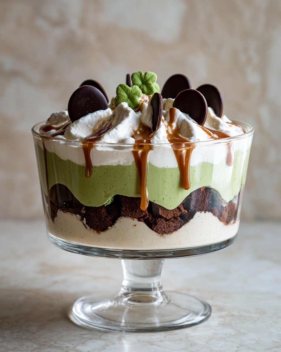 St. Patrick's Day Brownie Trifle Recipe - Recipe Image