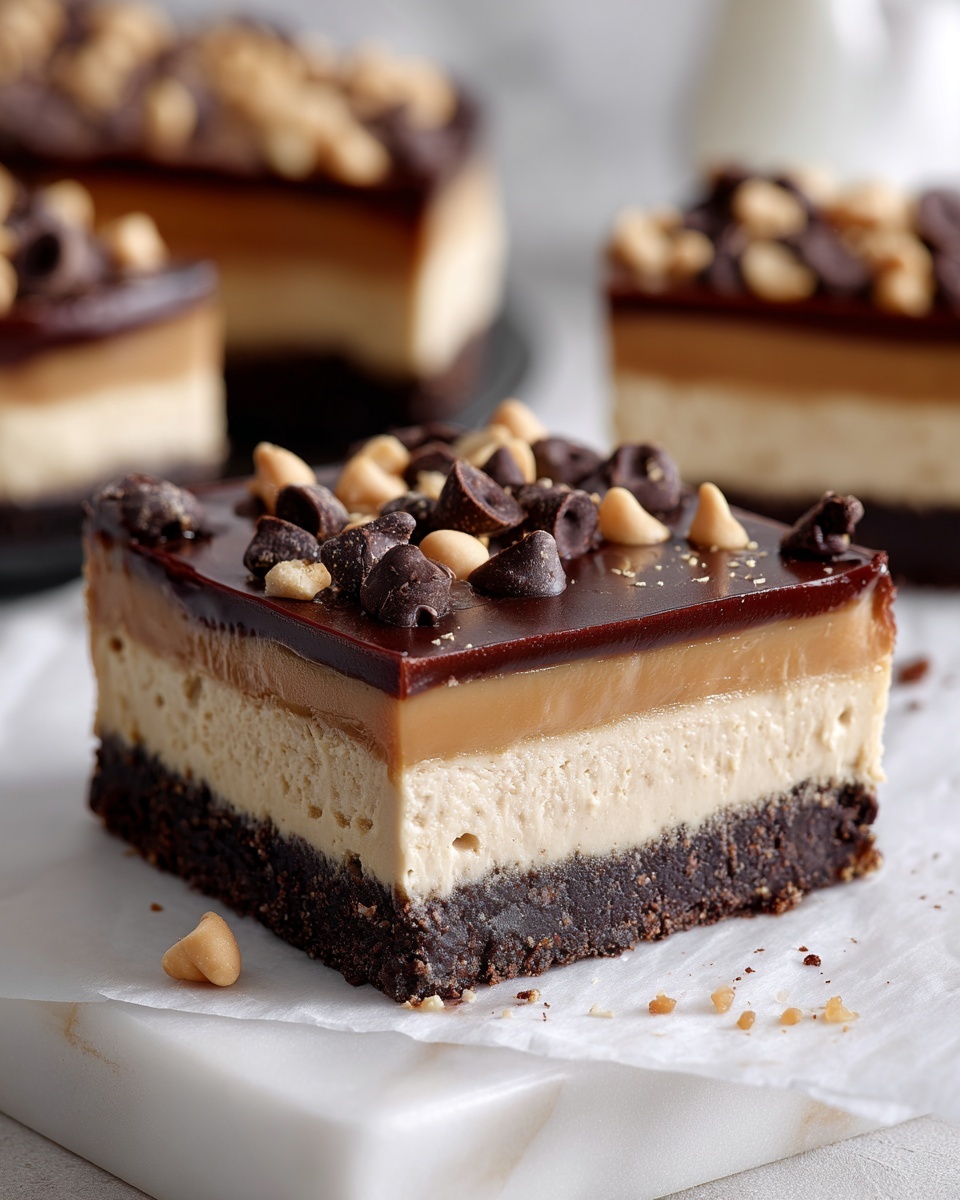 Chocolate Peanut Butter Cheesecake Bars Recipe - Recipe Image