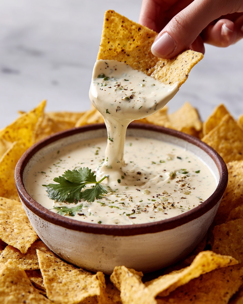 Mexican Restaurant Style White Cheese (Queso) Dip Recipe - Recipe Image