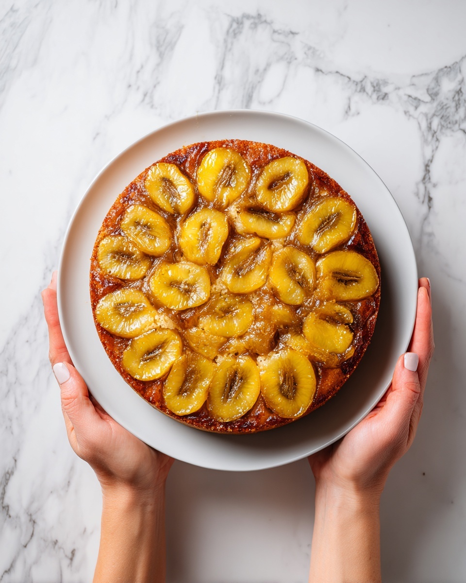 Caramel Peach Upside-Down Cake Recipe - Recipe Image